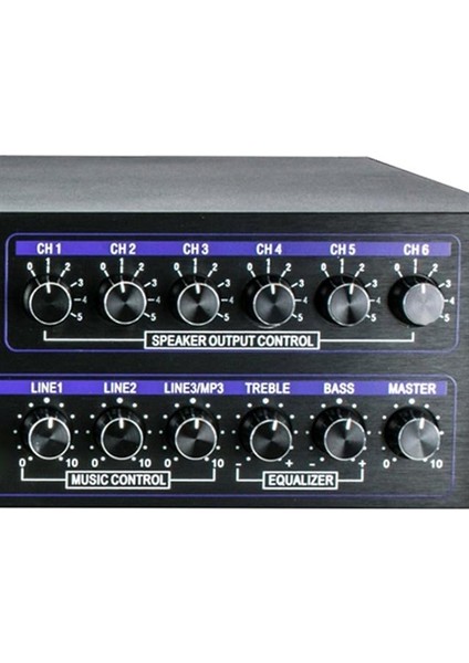 Dexun D-400 500 W Usb-Sd-Bt 4-16 Ohm 6 Bölgeli 2 Mik. 3 Aux Giriş Trafolu Mixer Anfi modelleri
