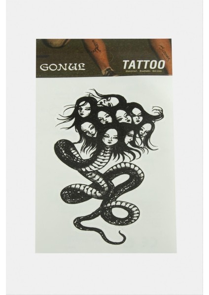 Ds-Derin Yılan Tattoo Dövme Sticker-Beyaz