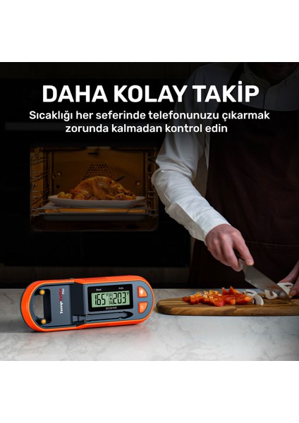 TP971 Şarjlı 183M Kablosuz Alarmlı 1problu Telefon Kontrollü Profesyonel Gıda Termometresi modelleri
