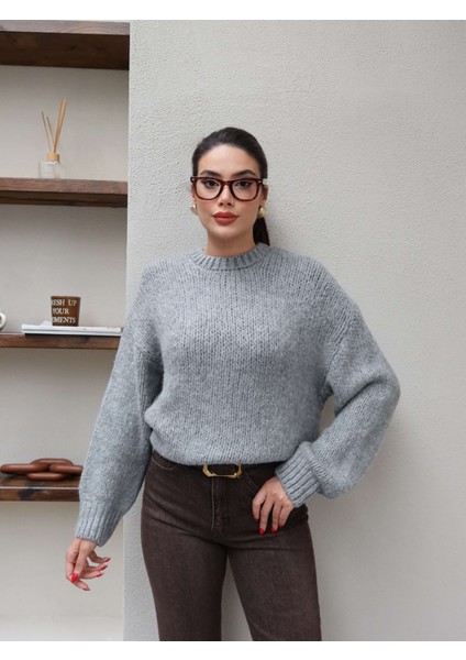 Uzun Kollu Örme Kazak