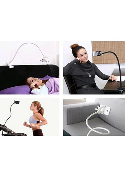 Akrobat Telefon Tutucu Spiral Gövdeli Oynar Başlıklı - Siyah fırsatları