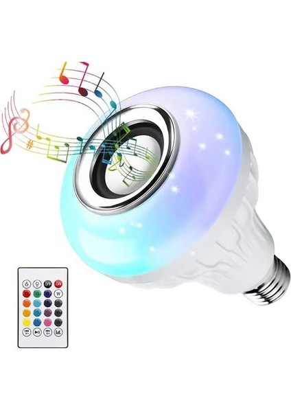 Ledx Al-Spkr Kumandalı Bluetooth Hoparlör Ampul 500 Lümen Rgb Ledli E27 Lamba