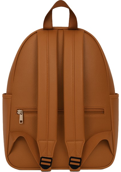 Suni Deri Dört Gözlü Sırt Çantası Taba modelleri