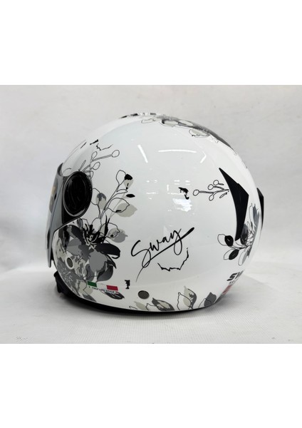 715 Yarım Kask Iris Gri Beyaz Renk Aynalı Renkli Vizör fiyatları