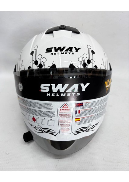 715 Yarım Kask Iris Gri Beyaz Renk Aynalı Renkli Vizör