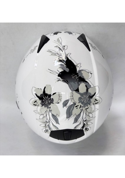 715 Yarım Kask Iris Gri Beyaz Renk Aynalı Renkli Vizör