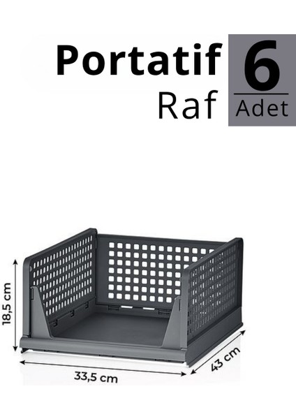 Mithra Life 6 Lı Kayar Raf Organizer – Gri Dolap Içi Kıyafet, Aksesuar Düzenleyici MIT1264 fiyatları