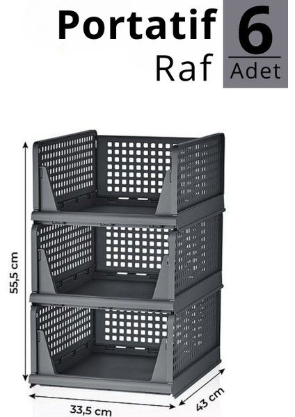 Mithra Life 6 Lı Kayar Raf Organizer – Gri Dolap Içi Kıyafet, Aksesuar Düzenleyici MIT1264 modelleri