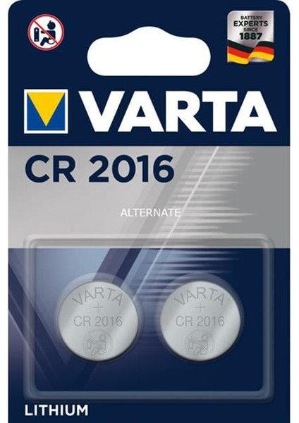 Varta Cr 2016 3 Volt Lityum Pil (2'li Paket)
