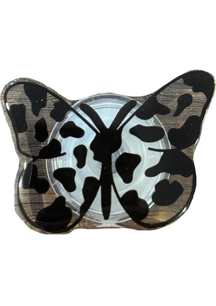 Pop Socket Telefon Tutucu Benekli Kelebek Siyah