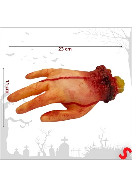 Kanlı Kesik El, 4 Parmak - 23 cm fiyatları