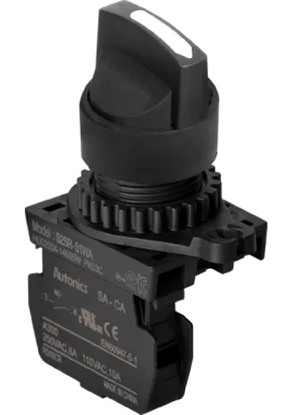 S2SR-S1WAM ,2-KONUM/KONTAK-1A Siyah Yaylı M22 Anahtar