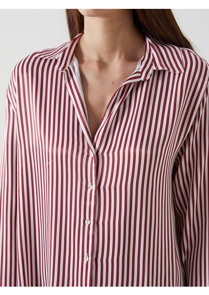 Yeni Sezon Çizgili Oversize Kadın Gömlek modelleri