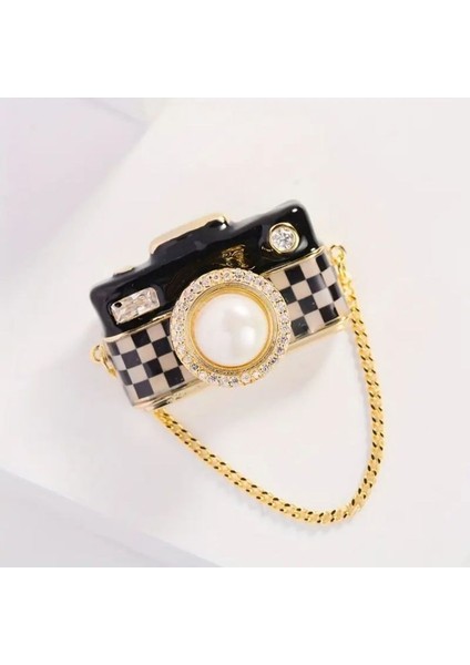 6566 Inci Detaylı Fotoğraf Makinası Broş / Yaka Iğnesi fiyatları