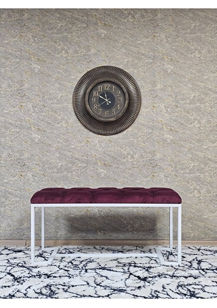 Beyaz Boyalı - L - Ayaklı 100 cm x 38 cm Oturak - Bench - Makyaj Taburesi - Makyaj Oturak Bordo Renk 100 x 40 Boyut/ebat modelleri