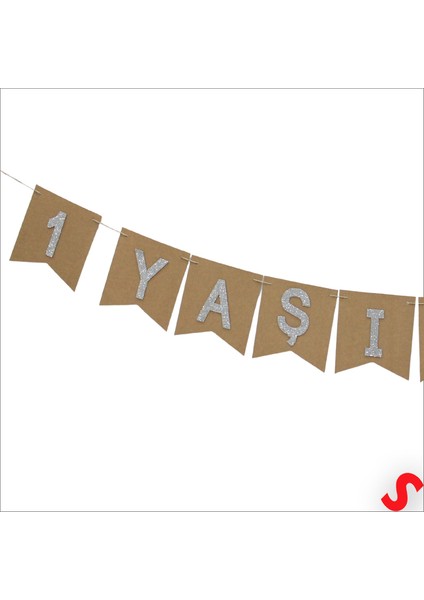 1 Yaşımdayım Kraft Banner - 180 cm modelleri