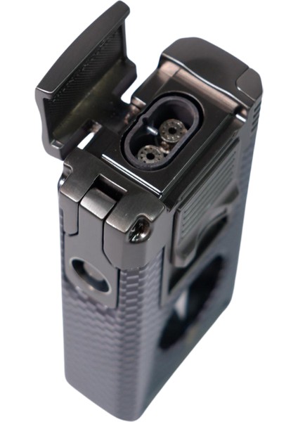 Çift Torch Pürmüz Siyah Karbon Desenli Puro Çakmağı fırsatları