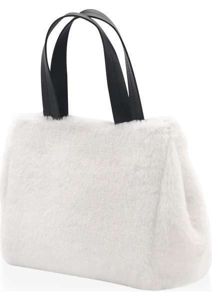 Peluş Çanta Beyaz 24X30 cm