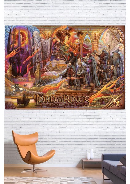 Yüzüklerin Efendisi Yüzük Kardeşliği Duvar Örtüsü Duvar Halısı Wall Tapestry