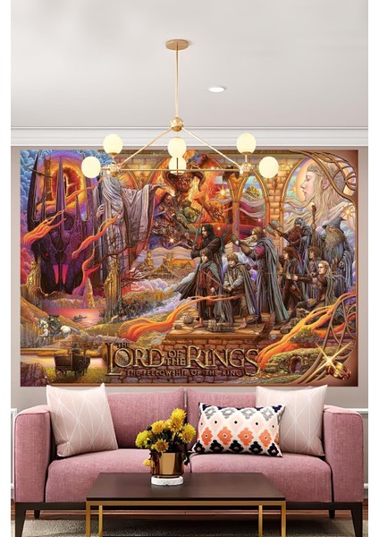 Yüzüklerin Efendisi Yüzük Kardeşliği Duvar Örtüsü Duvar Halısı Wall Tapestry fiyatları