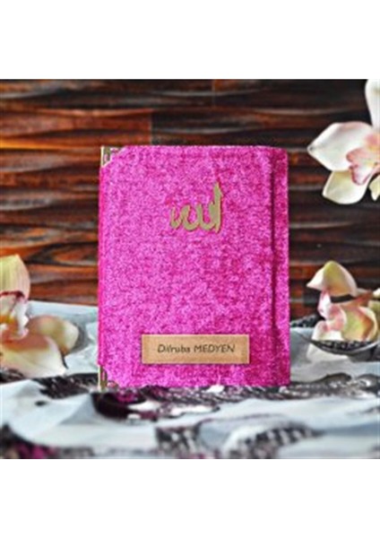 Çanta Boy 128 Sayfa Kadife Kaplı Yasin - Fuşya Yasin Kitabı - Fuşya Kadife Yasin - Sesli Yasin