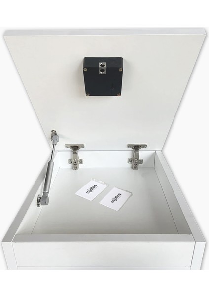 NFC Akıllı Kilitli Kartlı Gizli Bölmeli Kasa Komodin -%100 MDF – Para, Takı ve Tabanca Saklama Mobilyası (Kurulu Gönderilir )