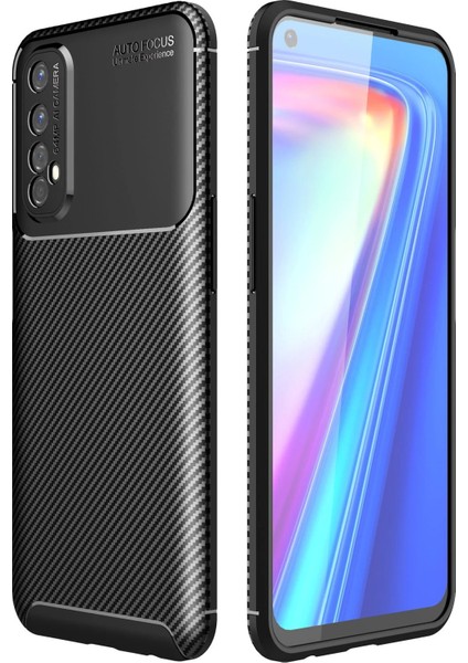 Bfs Realme 7 Kılıf Auto Focus Karbon Kapak - Siyah