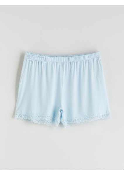 Yeni Sezon Beli Lastikli Kadın Şort Pijama Altı