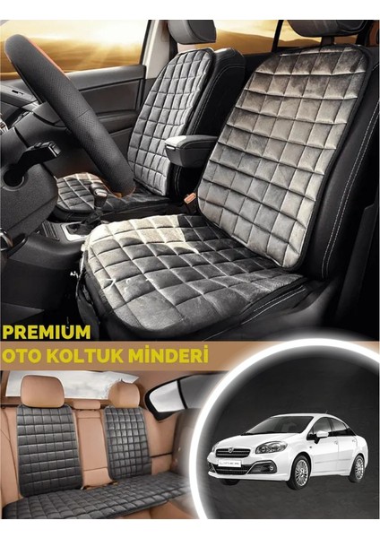 Fiat Linea Koltuk Minder Ortopedik Cepli Araç ve Kılıf Seti–tam Uyumlu,antrasit Renk,konforlu Tasarım