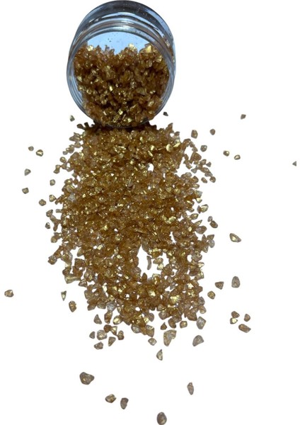 Epoksi Çalışmalarınız Için Parlak Cam Kırıkları 2-4 mm Antik Altın 100 gr