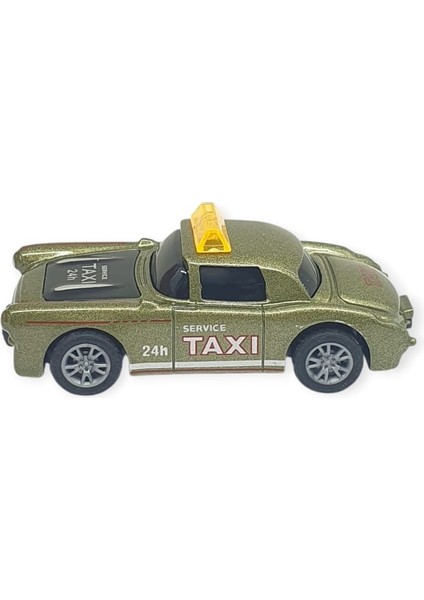 Çek Bırak Metal Küçük Arabalar 8 cm - SH40031 - Haki Taxi fiyatları