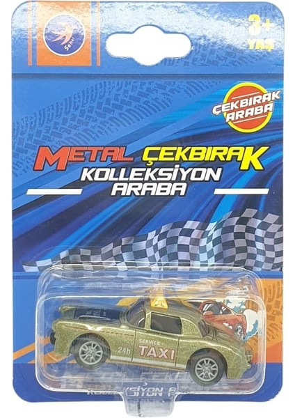 Çek Bırak Metal Küçük Arabalar 8 cm - SH40031 - Haki Taxi indirimleri