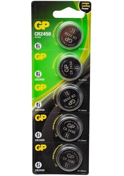 Gp CR2450 3 Volt Lityum 5'li Pil