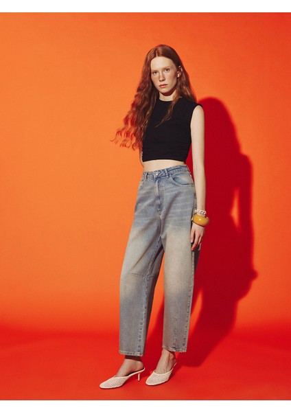 Yeni Sezon Balloon Fit Kadın Jean Pantolon