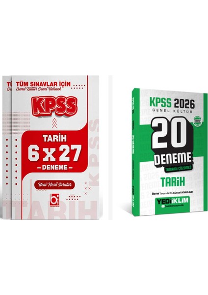 Yediiklim 2026 Kpss Genel Kültür Tarih Tamamı Çözümlü 20 + 6 Dene