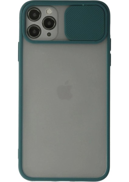 Bfs iPhone 11 Pro Kılıf Palm Buzlu Kamera Sürgülü Silikon - Yeşil