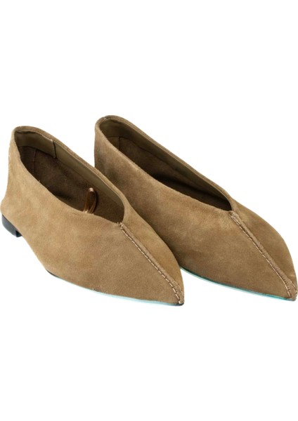 Kadın Hakiki Deri Babet Haki