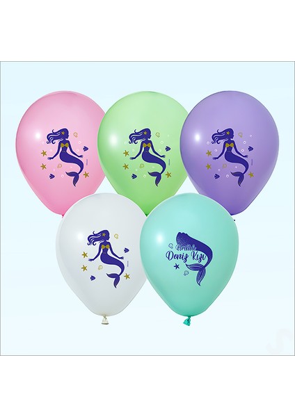Deniz Kızı Pastel Balon, 30CM x 5 Adet fiyatları