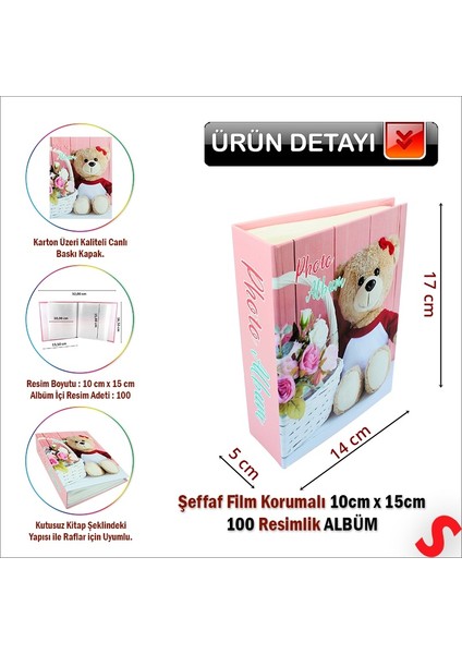 Bebek Fotoğraf Albümü, 10CM x 15CM x 100 Resimlik - Pembe fiyatları