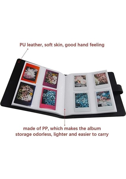 Instax Mini Serisi Uyumlu 256 Fotoğraf Kapasiteli Albüm (9x6 Cm'e Kadar Fotoğraflar Için)