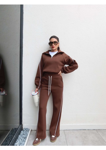 Şardonlu Yarım Fermuar Biyeli Takım