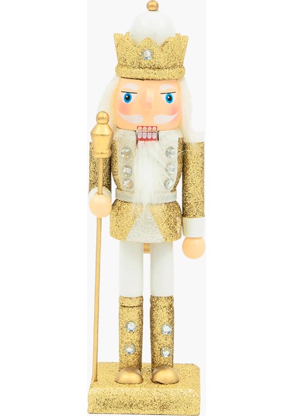 Beyaz&altın Stantlı Taçlı Nutcracker