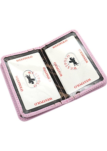 Hakiki Deri Bol Kart Bölmeli Unisex Kartlık - Açık Lavanta Pembesi modelleri