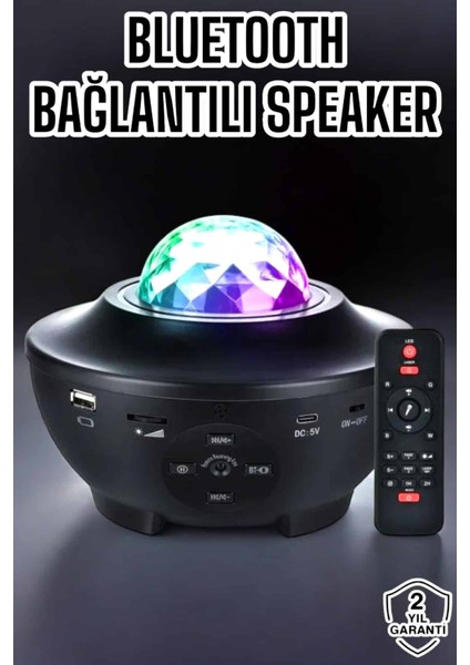 Wizard Yıldızlı Gökyüzü Projektörü Uzaktan Kumandalı Çocuklara Özel Şarjlı