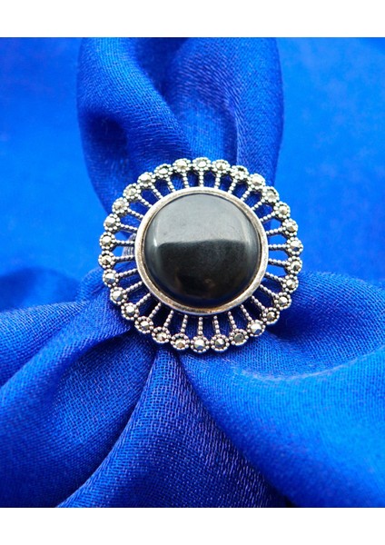 925 Ayar Kadın Gümüş Oltu Taşı Yüzük SY00051 fırsatları