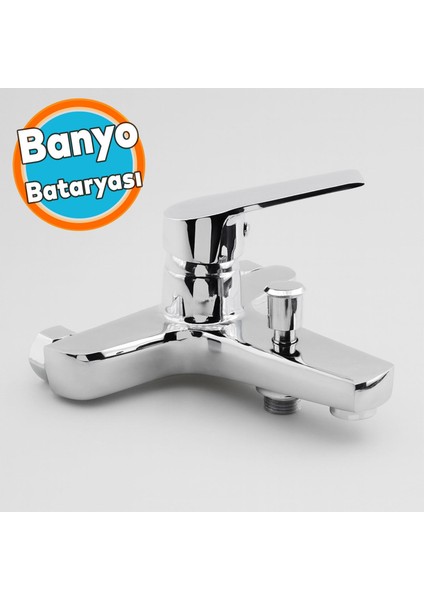 Banyo Bataryası Duvar Tipli Lavabo Mutfak Duş Musluğu Lüks Batarya Sıcak Soğuk Çift Su Girişli