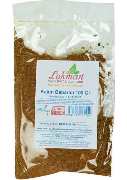 Kajun Baharatı 100 gr Paket