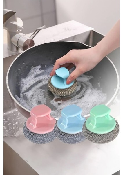 Tutacaklı Paslanmaz Çelik Top Bulaşık Ovma Teli Bulaşık Temizleme Fırçası Yıkama Süngeri fiyatları