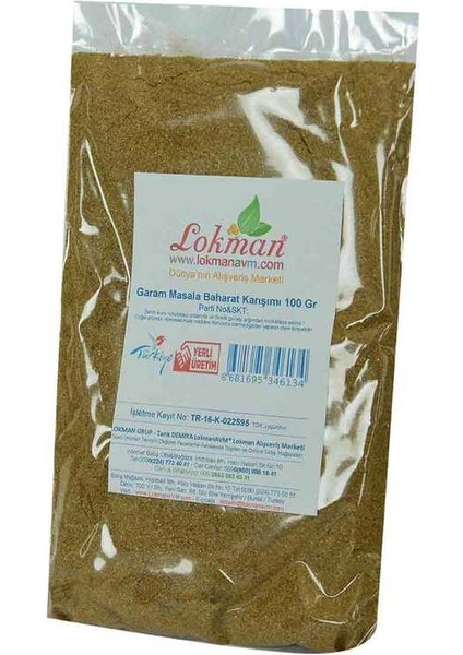 Garam Masala Baharat Karışımı 100 gr Paket modelleri