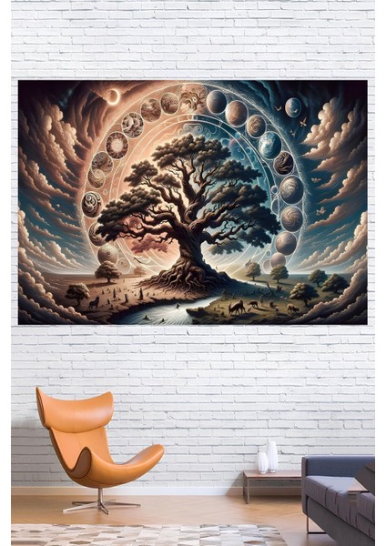 Cennet Ağacı Duvar Örtüsü Duvar Halısı Wall Tapestry